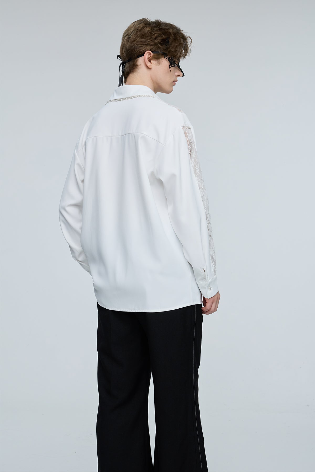 Optical Flare Long Sleeve Lace Shirt