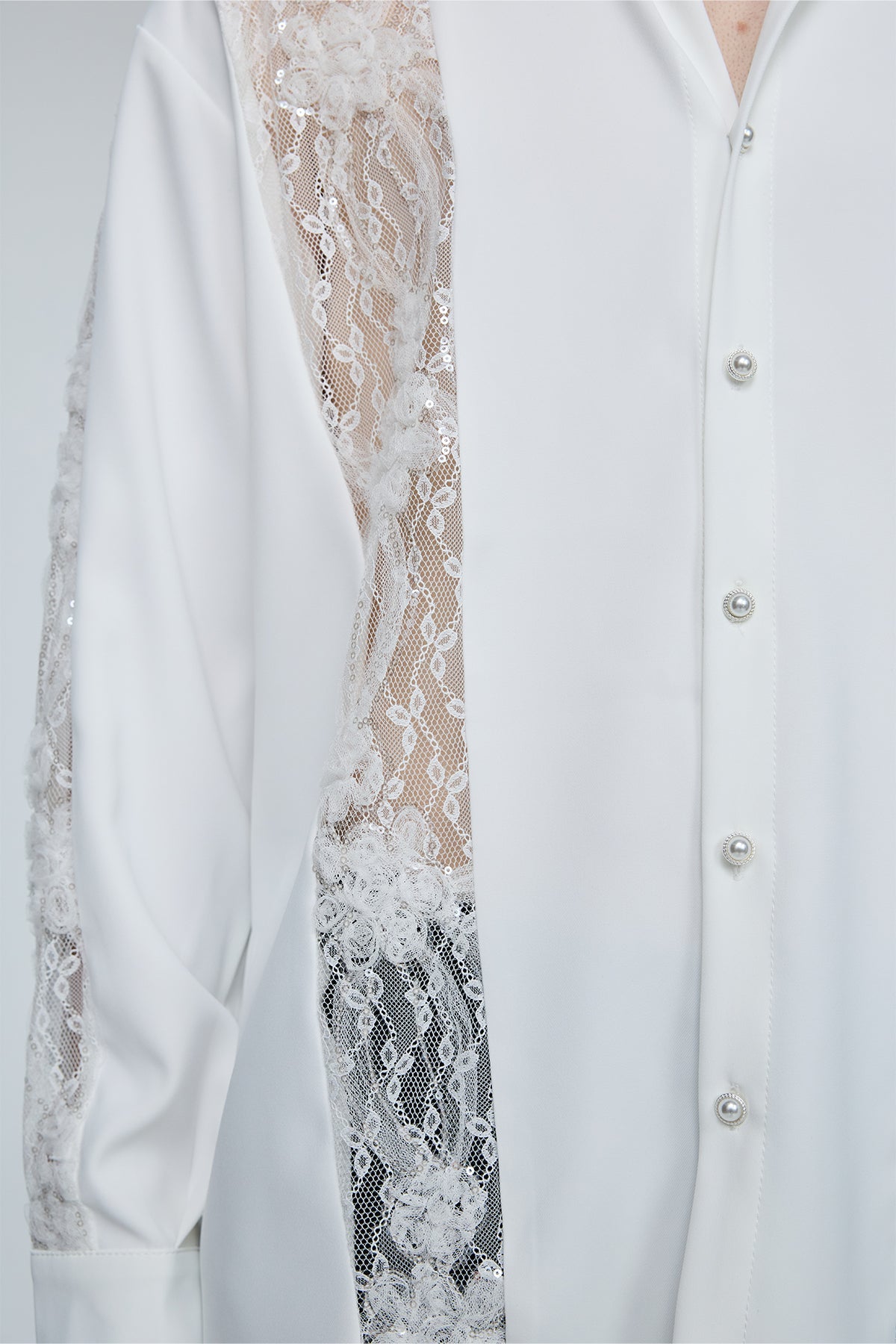 Optical Flare Long Sleeve Lace Shirt