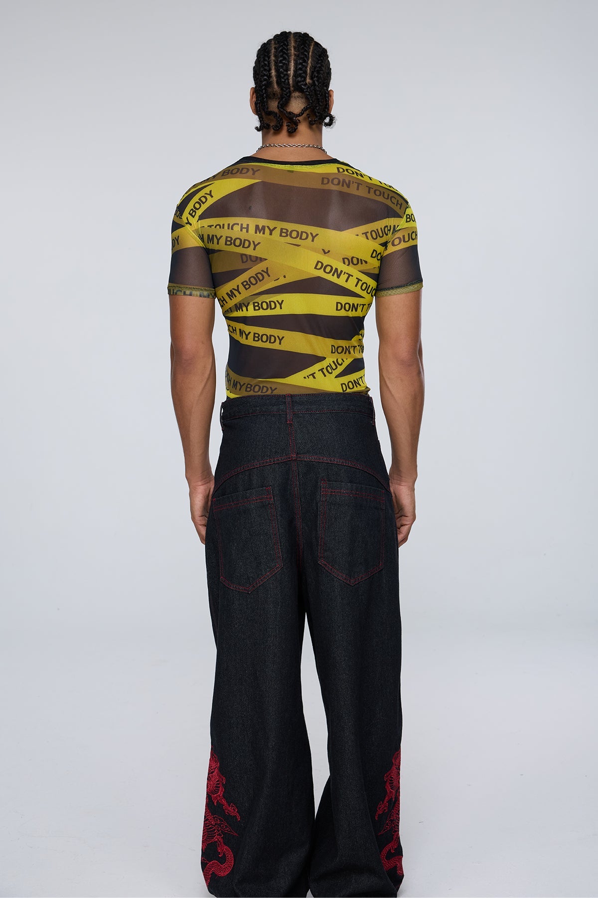 Overlap Design Mesh Print Top