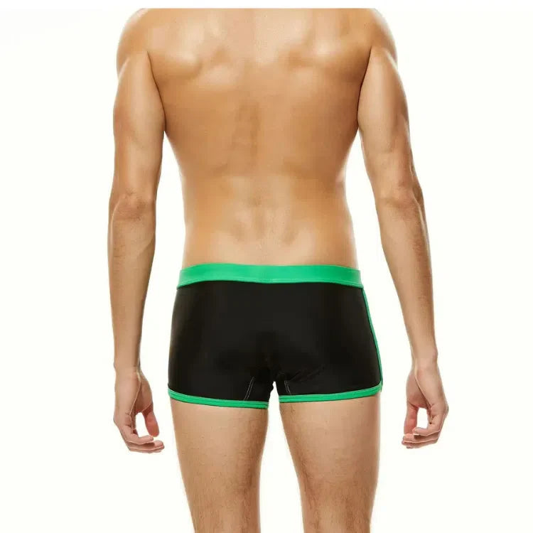 Oversized Nylon Boxer Swim Trunks