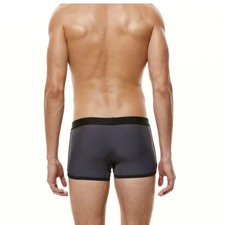 Oversized Nylon Boxer Swim Trunks