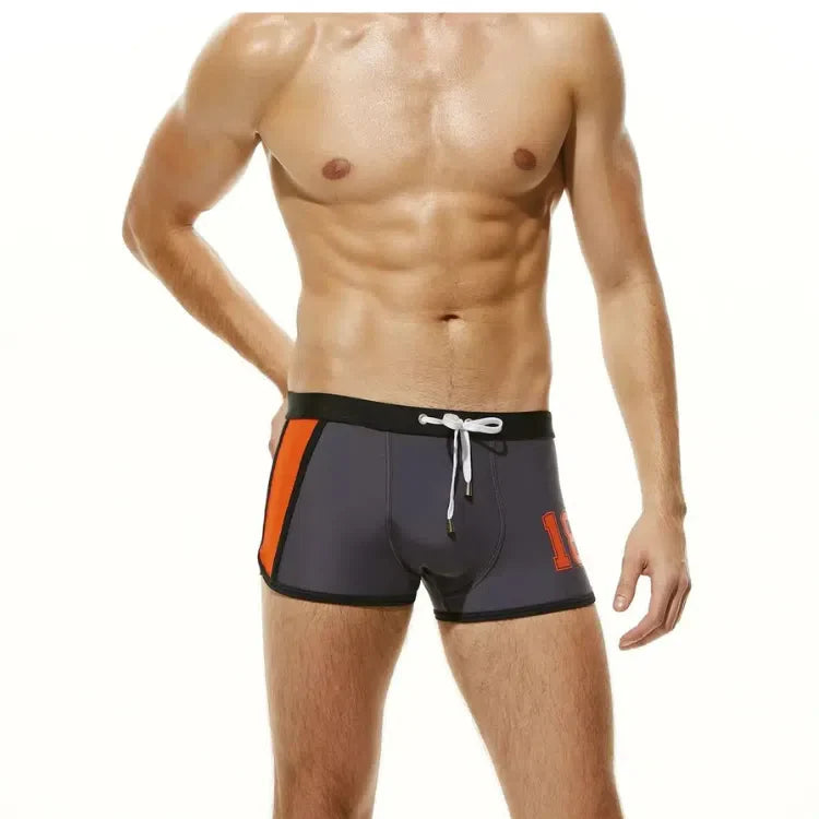 Oversized Nylon Boxer Swim Trunks