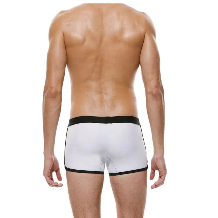 Oversized Nylon Boxer Swim Trunks