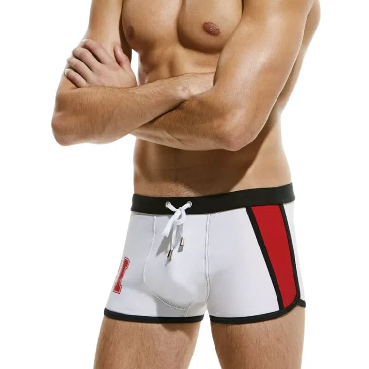 Oversized Nylon Boxer Swim Trunks