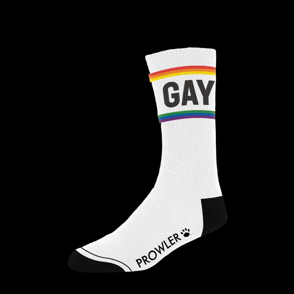 Prowler Gay Socks White Rainbow