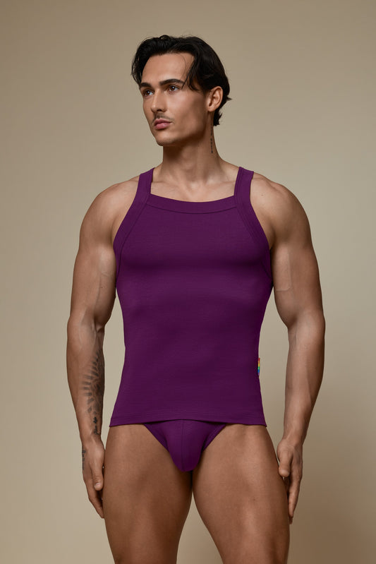 VISIBLY SQUARE TANKTOP PRIDE - PURPLE