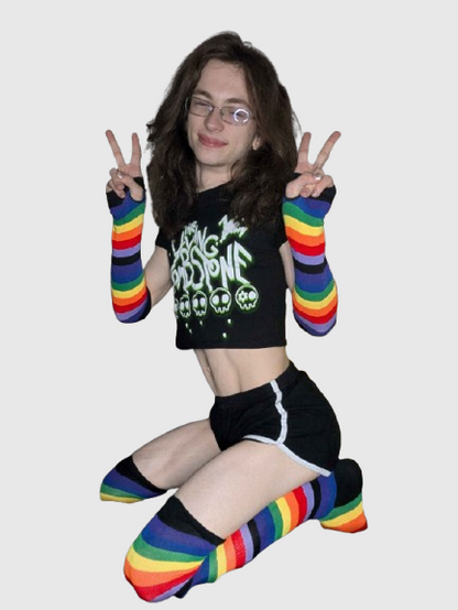 Rainbow Thigh High & Sleeves