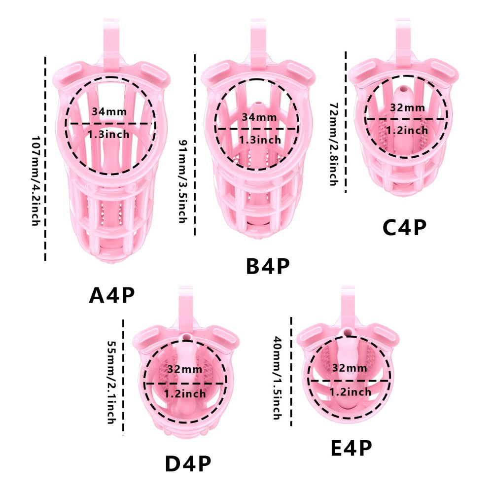 Honeycomb Obedient Chastity Cage – Lightweight Resin, 5 Ring Sizes & Built-in Lock