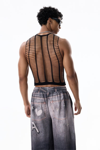 Pale Frame Crop Cutout Pants Set
