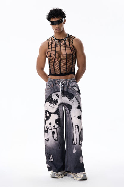 Pale Frame Crop Cutout Pants Set