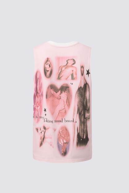Pale Pattern Sleeveless Print Top