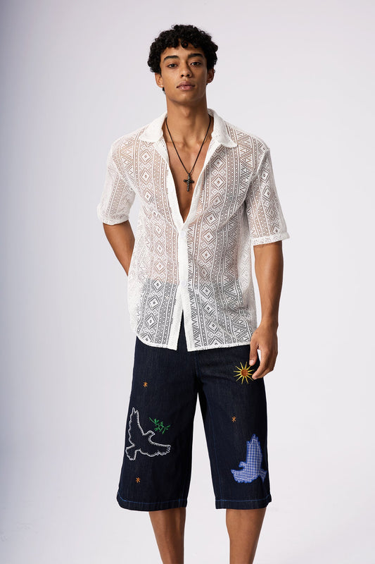 Pale Shine Lace Shirt
