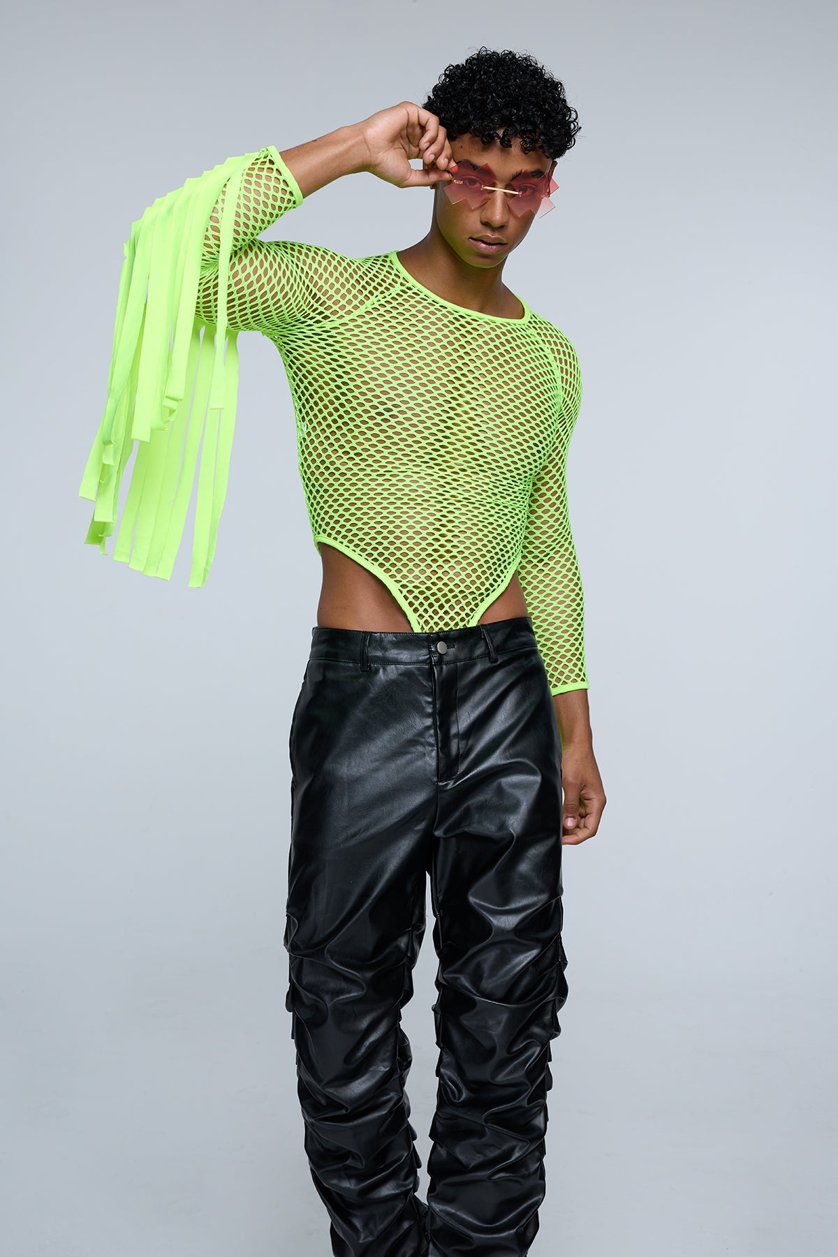 Parallel Design Long Sleeve Fringe Bodysuit