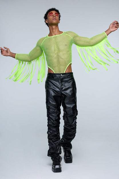 Parallel Design Long Sleeve Fringe Bodysuit