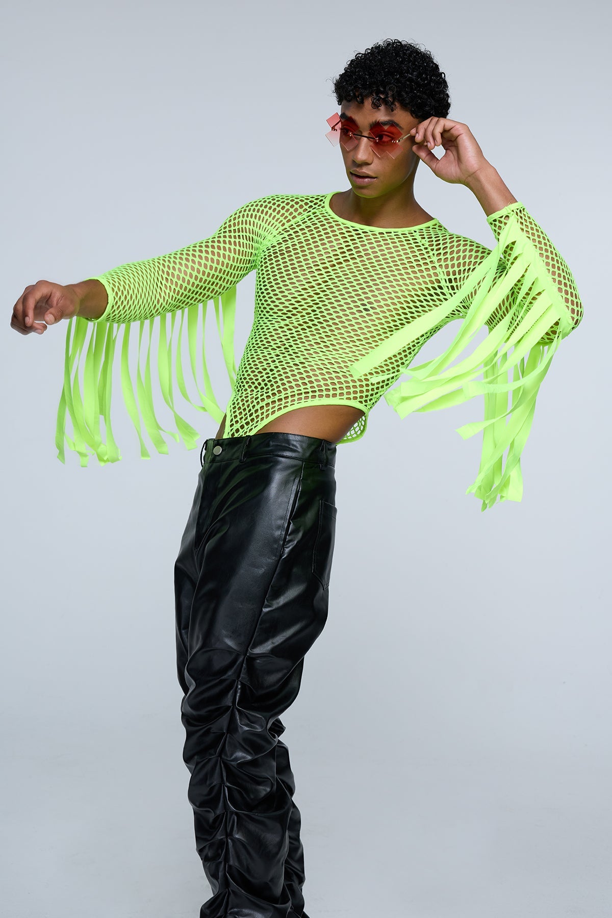 Parallel Design Long Sleeve Fringe Bodysuit