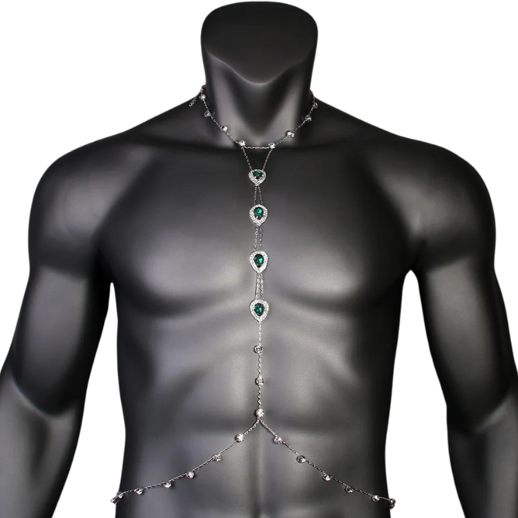 Party Prism Green Rhinestone Harness