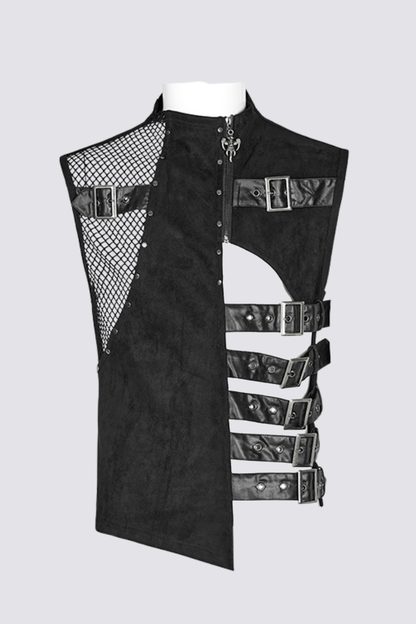 Phantom Wrap Button Cutout Vest