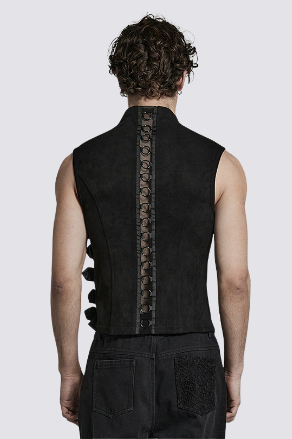 Phantom Wrap Button Cutout Vest