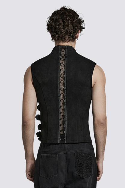 Phantom Wrap Button Cutout Vest