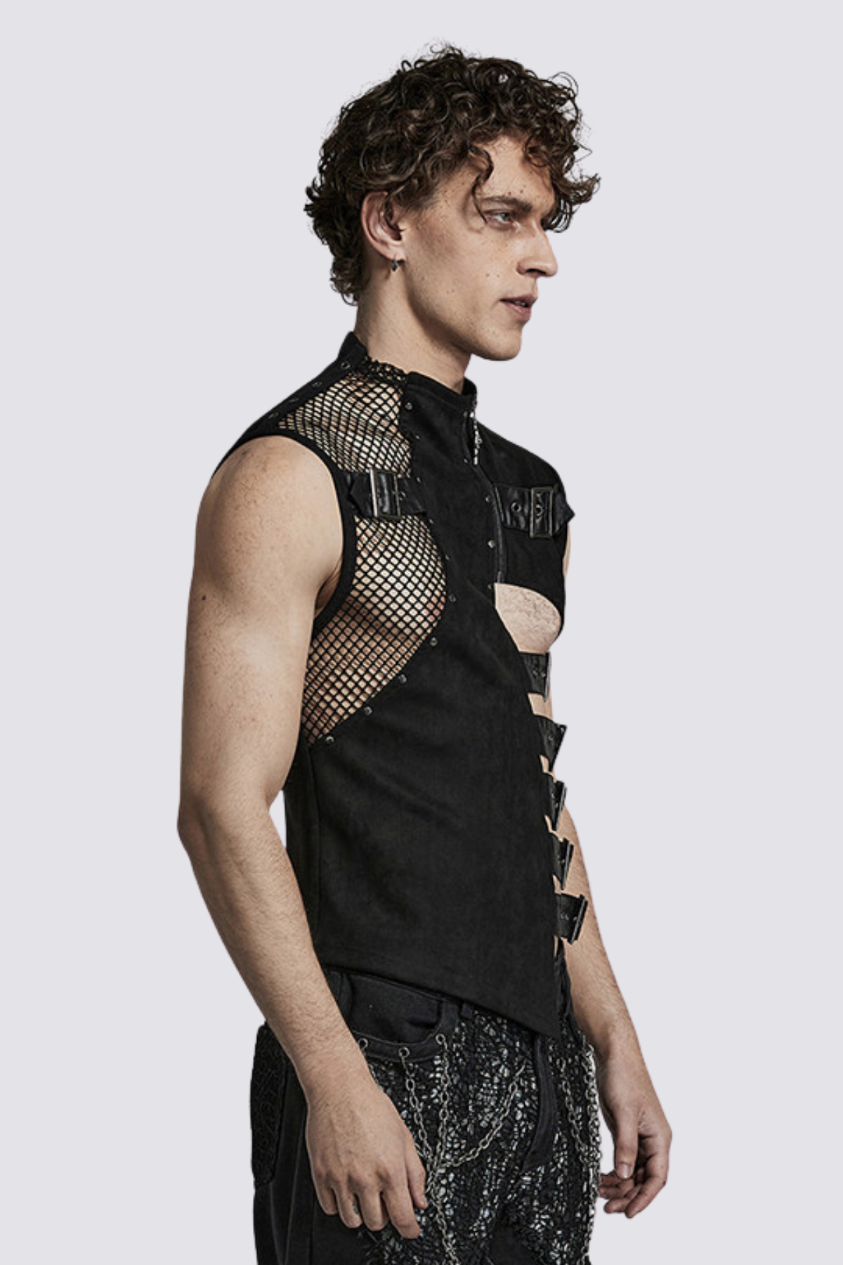 Phantom Wrap Button Cutout Vest