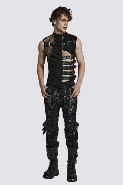Phantom Wrap Button Cutout Vest