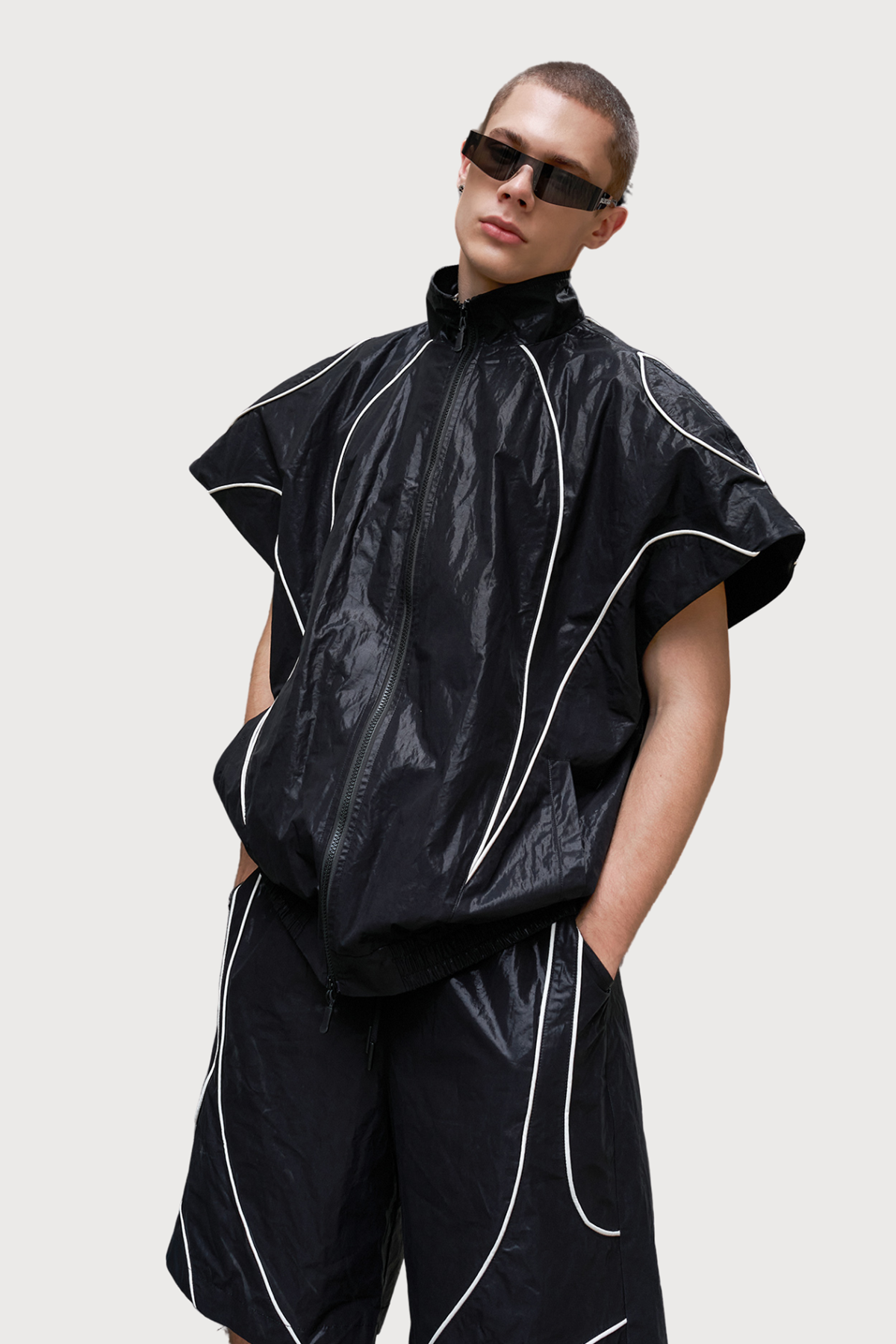 Phase Grain Short Sleeve Satin Outerwear