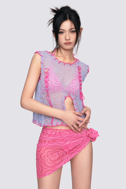 Plastic Dream Print Bikini Four Piece Set