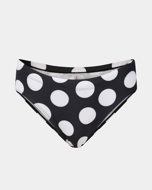 Polka Dot Mens Swim Brief - Black/White