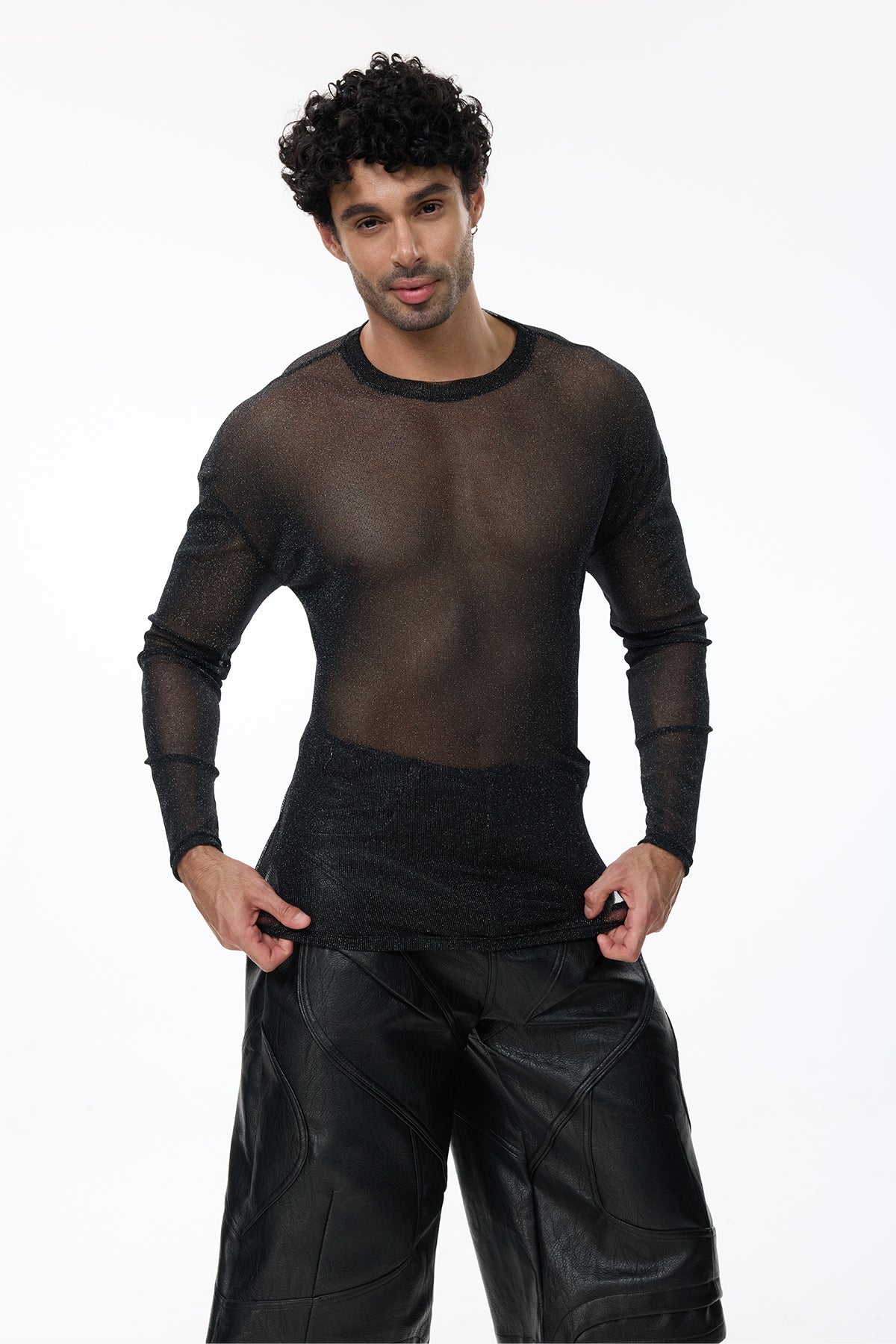 Power Blend Long Sleeve Glitter Top
