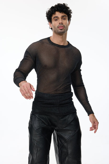 Power Blend Long Sleeve Glitter Top