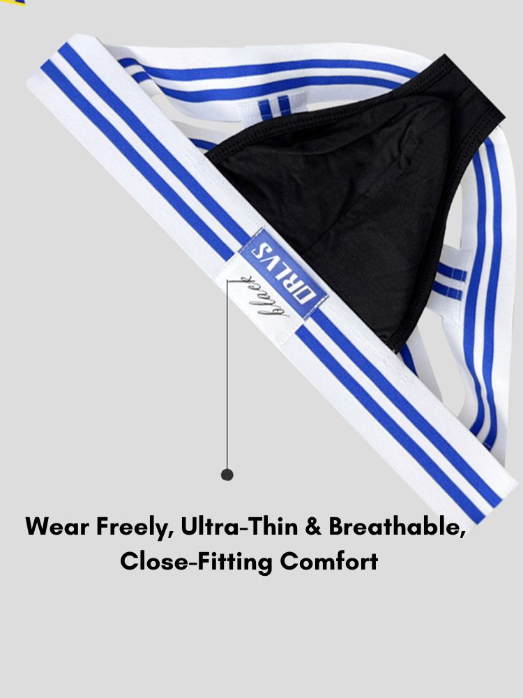 2 Pack Men's Sexy Low-Rise Breathable Trendy Design Lightweight Jockstrap