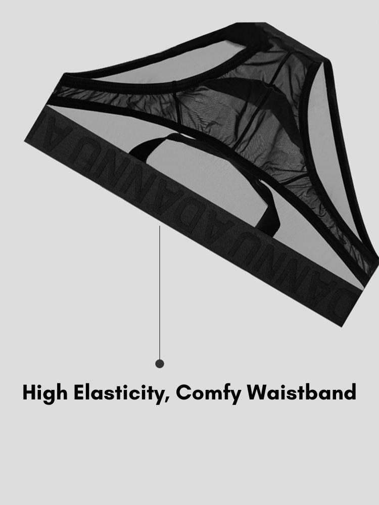 2 Pack Men's Stretch Solid Color Sexy Crotch Single-Layer Briefs