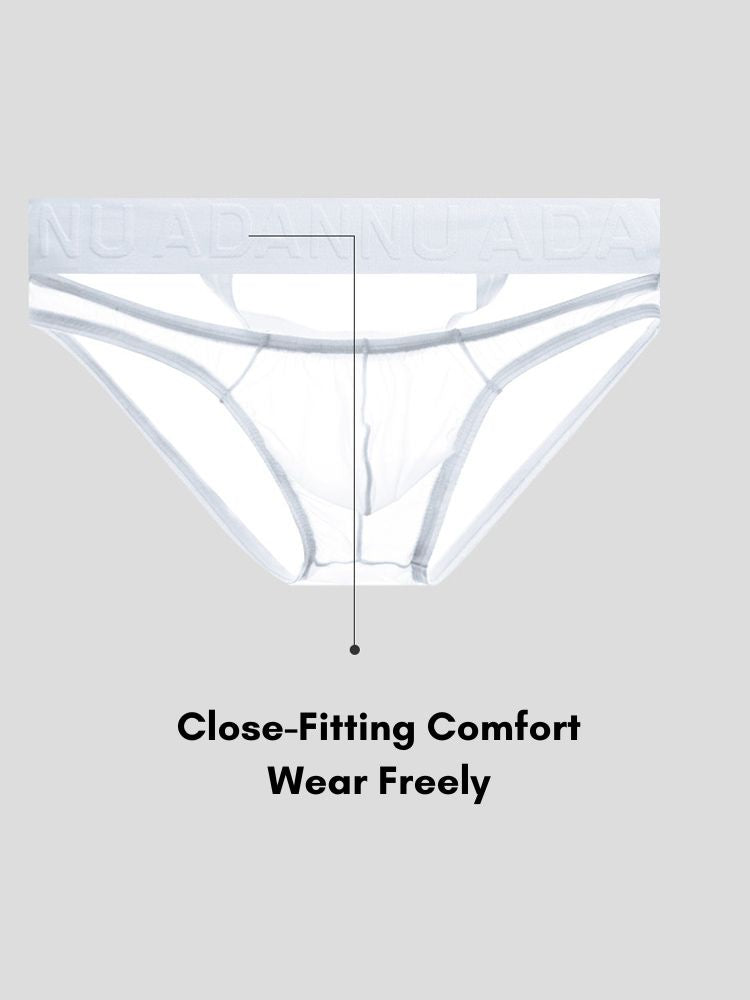 2 Pack Men's Stretch Solid Color Sexy Crotch Single-Layer Briefs