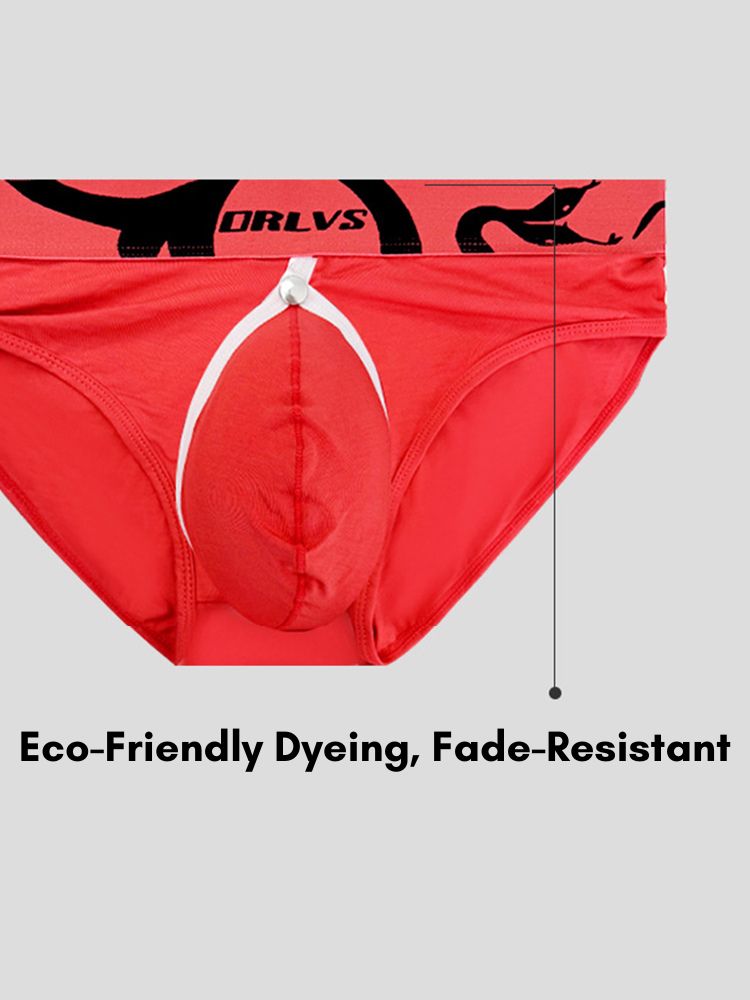 2 Pack Men's Detachable Pouch Open-Crotch Breathable Modal Soft Briefs