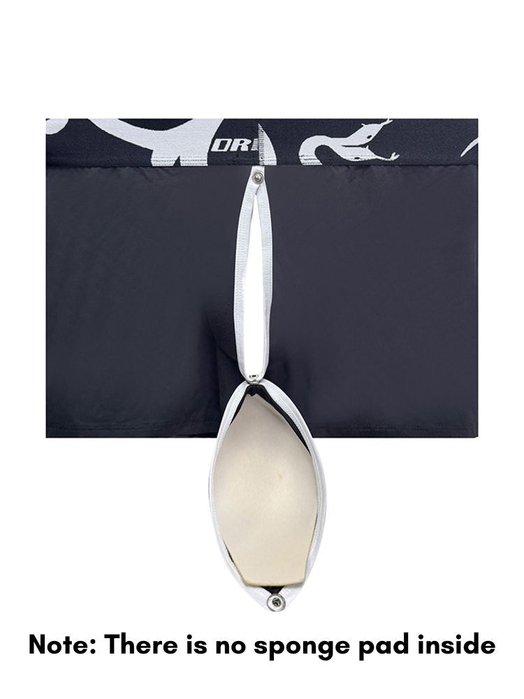 Men's Detachable Pouch Easy-Access Open Fly Modal Split-Crotch Boxers Briefs