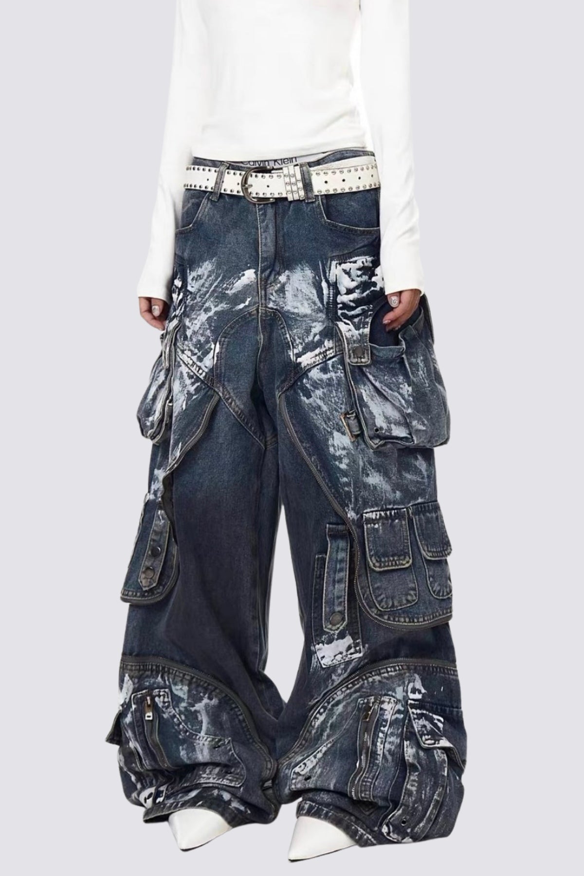 Primal Blue Tie Dye Wide Leg Jeans
