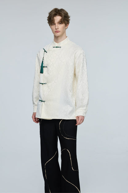 Prime Color Long Sleeve Fringe Shirt