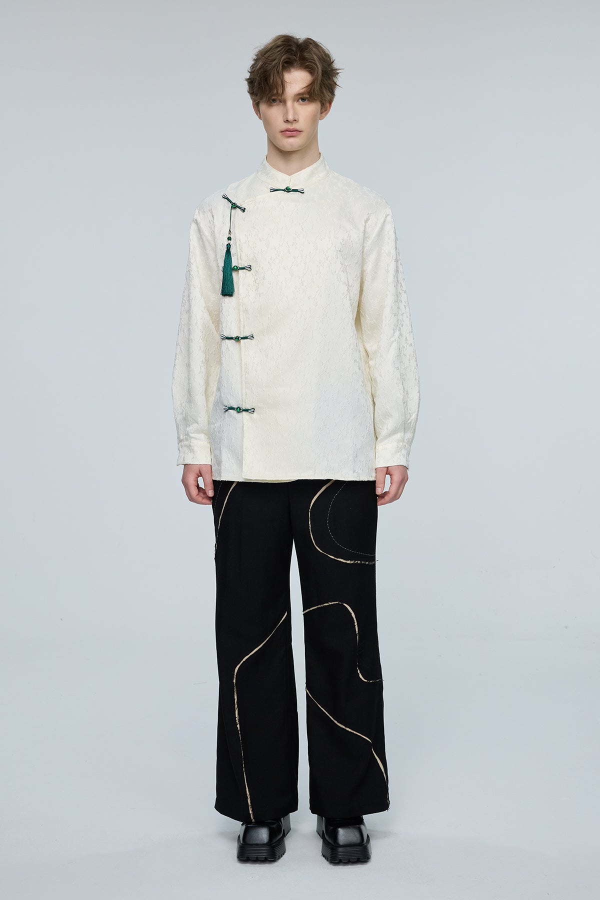Prime Color Long Sleeve Fringe Shirt