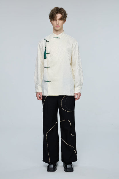 Prime Color Long Sleeve Fringe Shirt