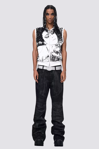 Prime Print Zipper Hooded Vest