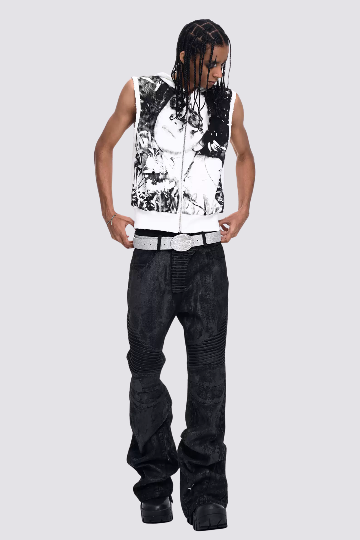 Prime Print Zipper Hooded Vest