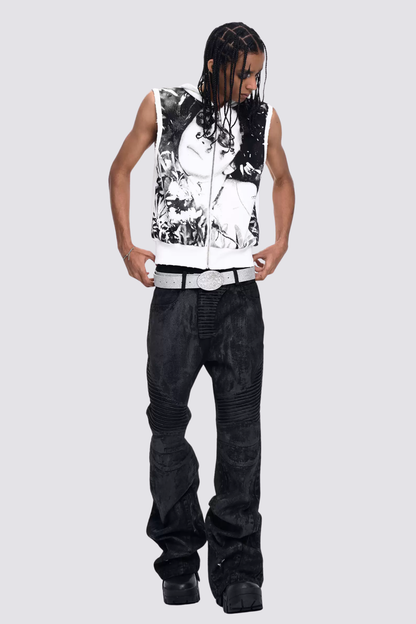 Prime Print Zipper Hooded Vest