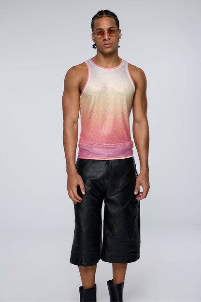 Prismatic Flash Rhinestone Tank Top