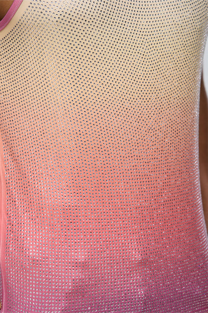 Prismatic Flash Rhinestone Tank Top