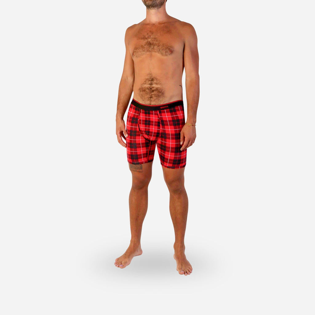 MENS CLASSIC BOXER BRIEF 2-PACK: CRIMSON/FIRESIDE RED