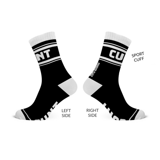 CUNT | Cotton Crew Socks | Mid-length (Black)