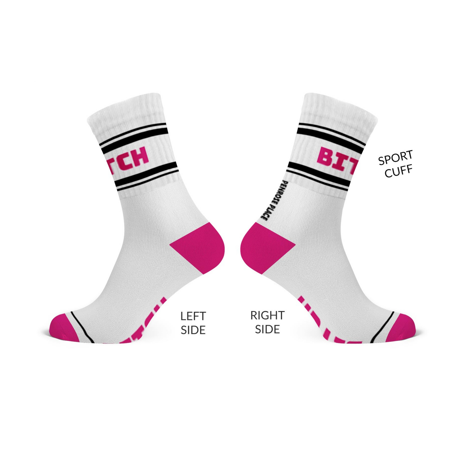 BITCH | Cotton Crew Socks | Mid-length