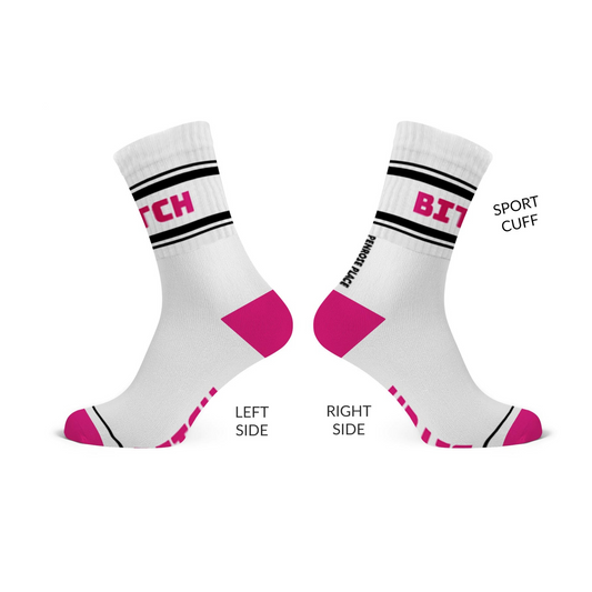 BITCH | Cotton Crew Socks | Mid-length
