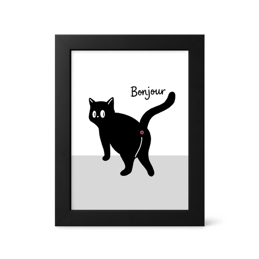 Foul Frame | Bonjour Cat | 6" x 4"