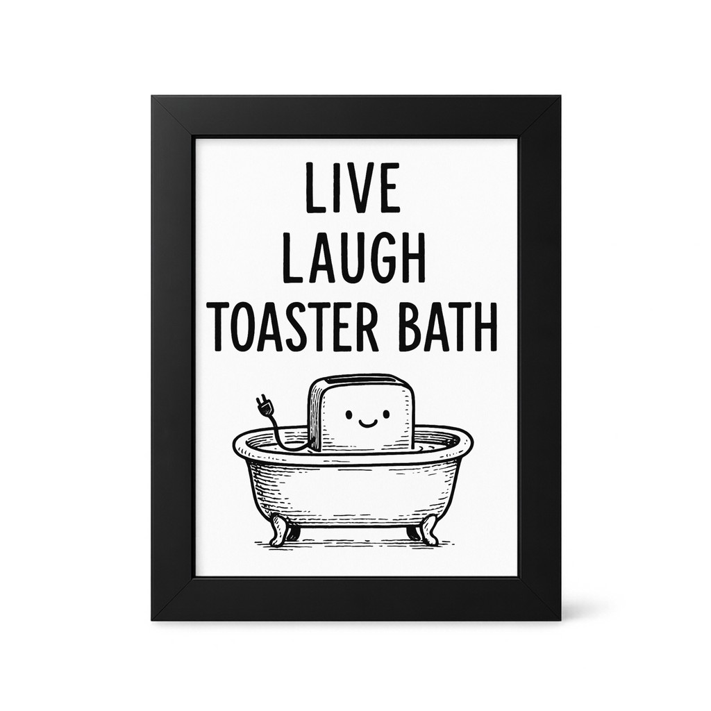 Foul Frame | Live Laugh Toaster Bath | 6" x 4"